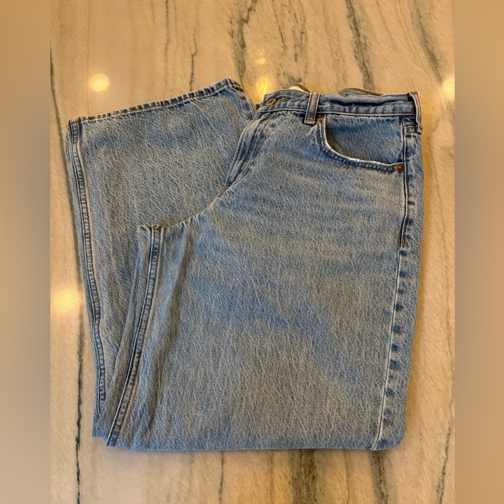 Abercrombie & Fitch Light Blue Wide-Leg Jeans - Picture 3 of 4